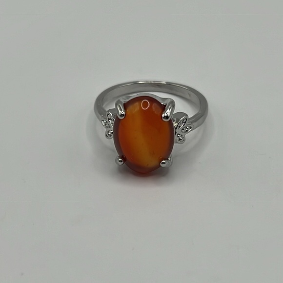 Carnelian Agate Semi-Precious Gemstone Ring - Picture 6 of 7